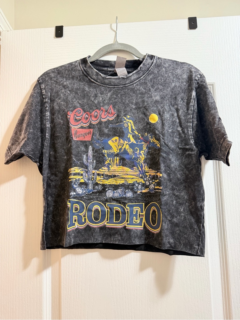 Smart Blanks Mineral Wash Graphic Tee In Charcoal With Yellow Accents View 2